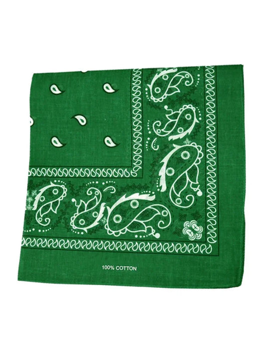 Unisex Paisley Printed Bandana green