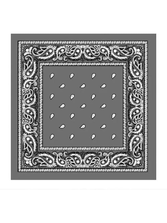 Unisex Paisley Printed Bandana grey