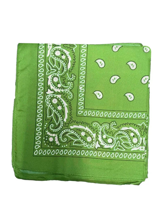Unisex Paisley Printed Bandana lime
