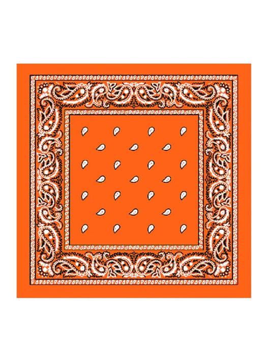 Unisex Paisley Printed Bandana orange