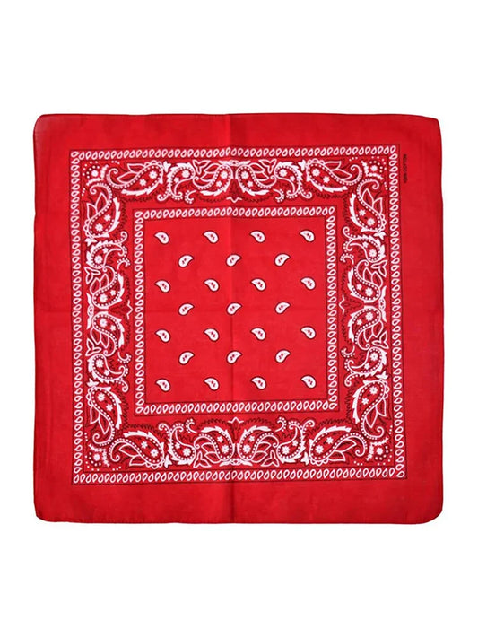 Unisex Paisley Printed Bandana RED