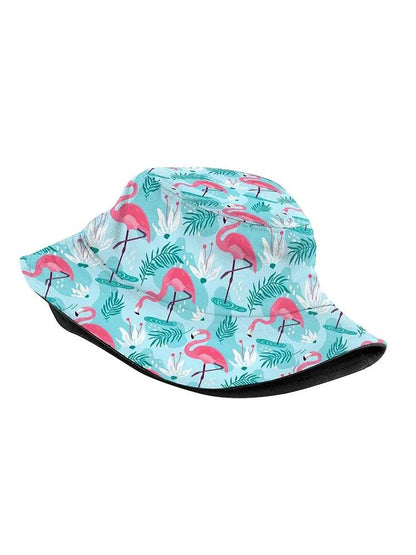 Unisex Pink Flamingo Printed Sun Protection Bucket Hat - thefancydress.co.uk