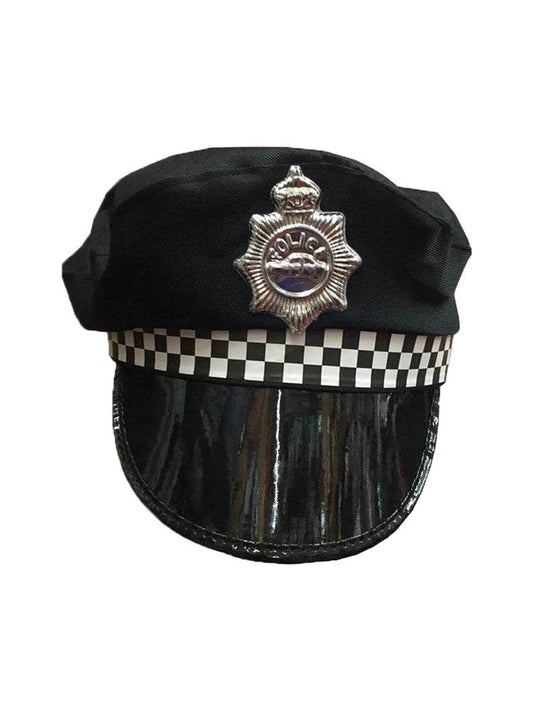 Unisex Police Officer Hat Police Cop Uniform Head wear - thefancydress.co.uk