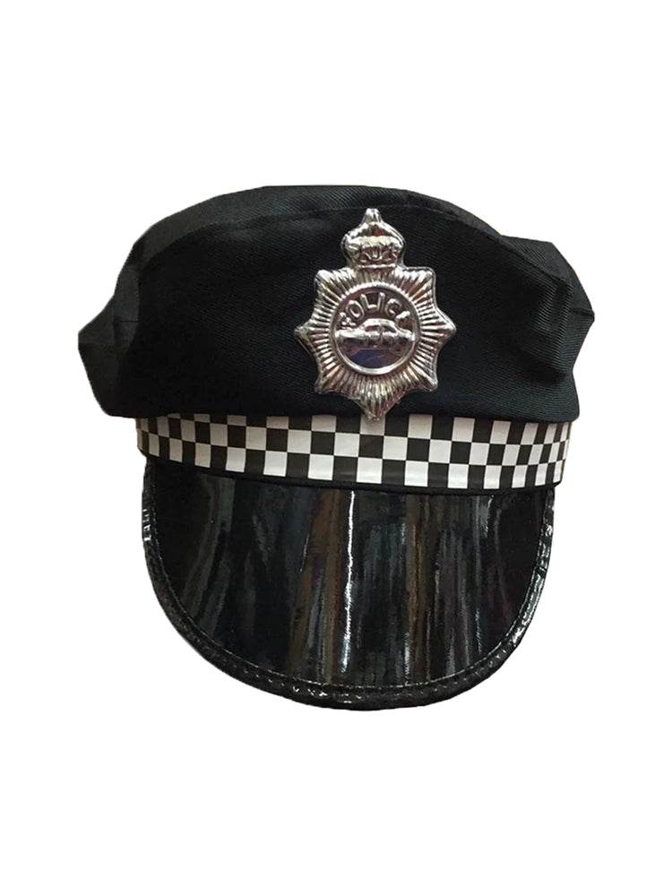 Unisex Police Officer Hat Police Cop Uniform Head wear - thefancydress.co.uk