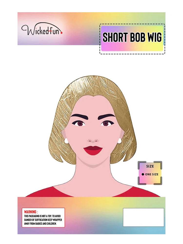 Unisex Short Bob Cut Wigs - thefancydress.co.uk