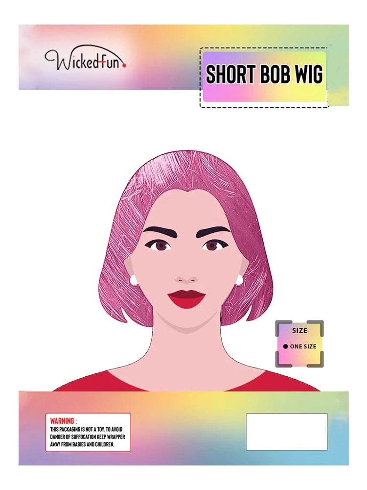 Unisex Short Bob Cut Wigs - thefancydress.co.uk