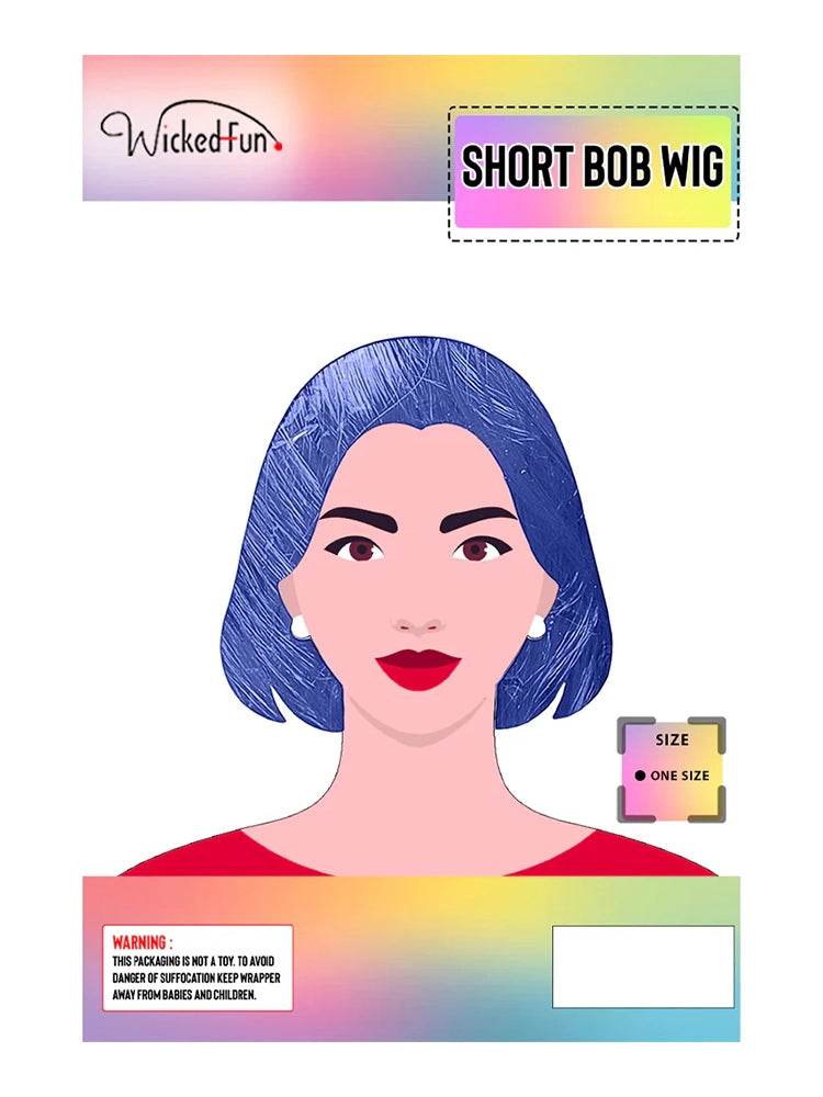 Unisex Short Bob Cut Wigs - thefancydress.co.uk