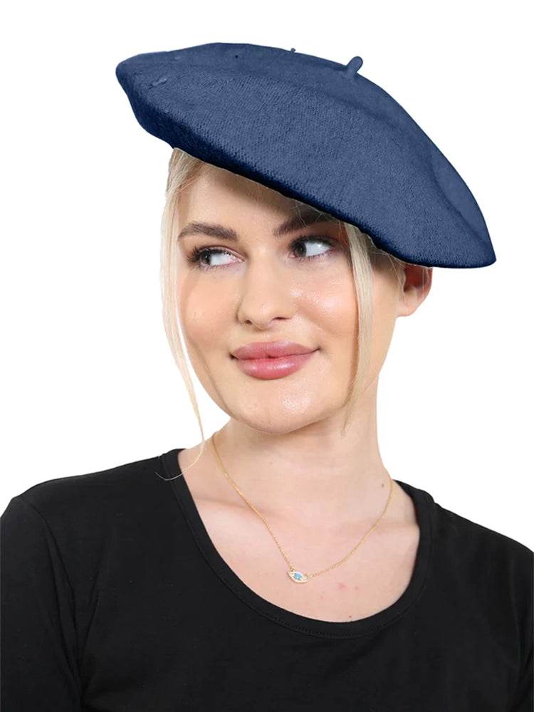 Unisex Wool Blend French Style Beret hat - thefancydress.co.uk