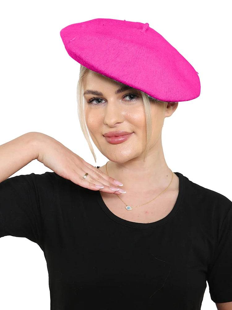 Unisex Wool Blend French Style Beret hat - thefancydress.co.uk