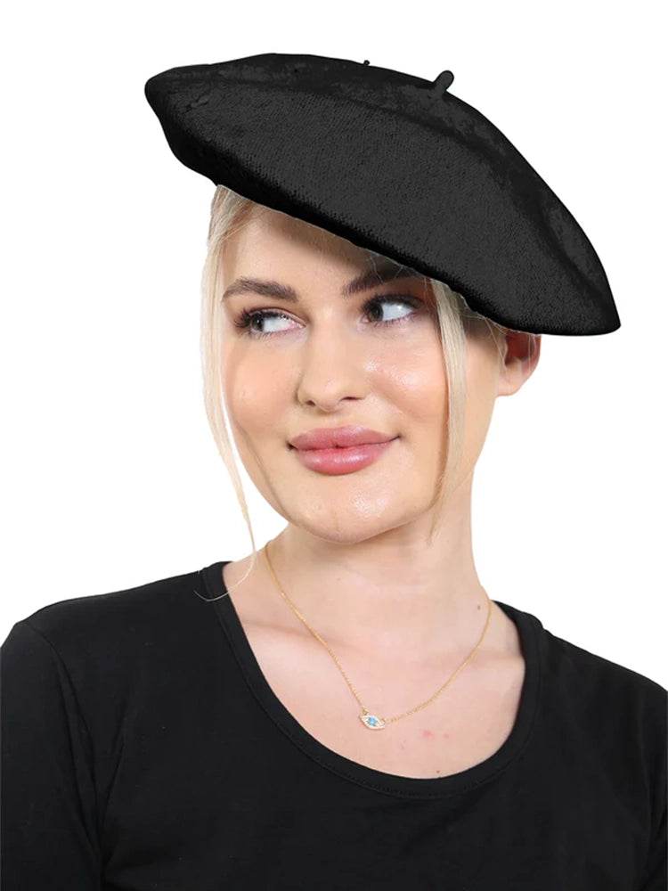 Unisex Wool Blend French Style Beret hat - thefancydress.co.uk