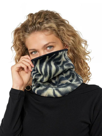 Unisex Zebra Printed Winter Neck Warmer - thefancydress.co.uk