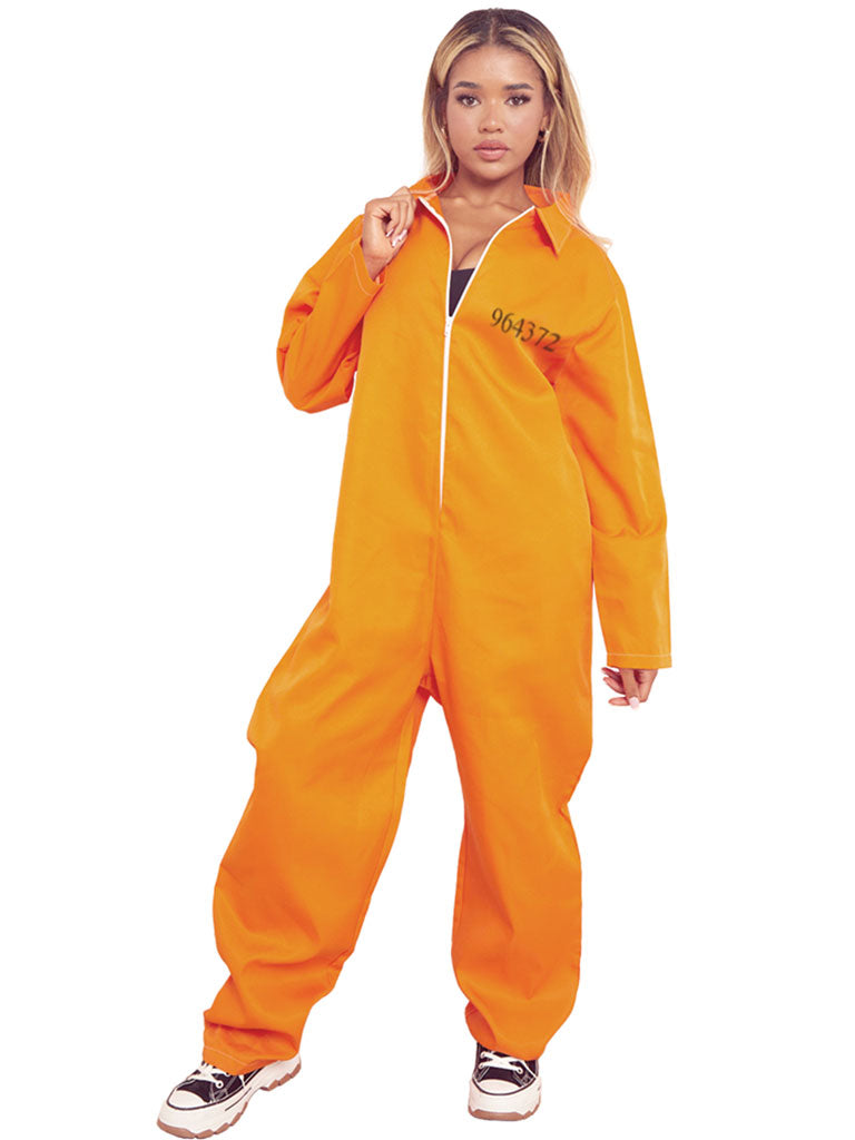 Unisex Orange Prisoner Overall Jumpsuit
