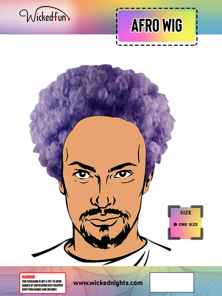 Unisex Purple Curly Afro Wigs