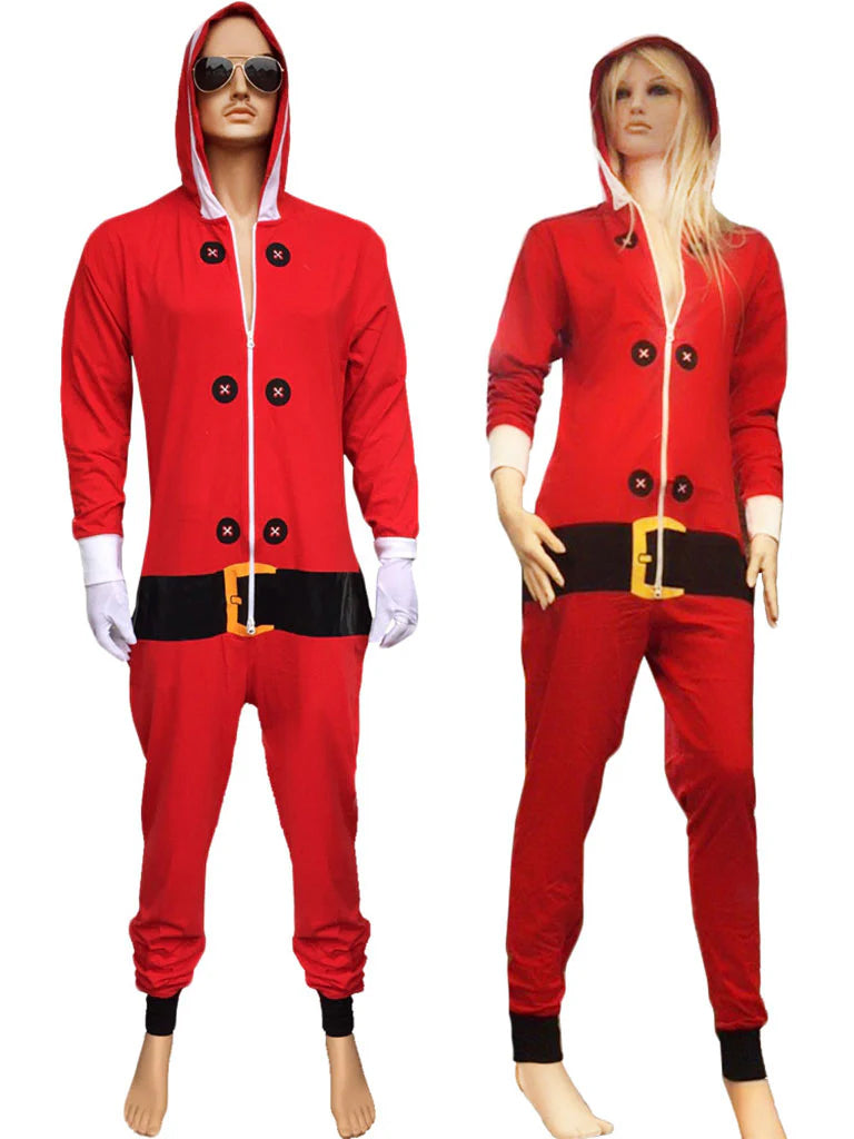 Unisex Red Santa Onesie Costume 1