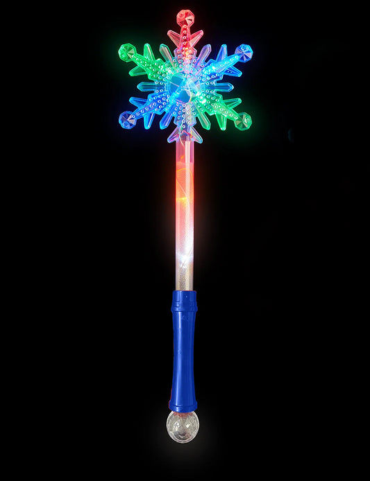 Star Snow Flake Shape Light Up Wand on Card