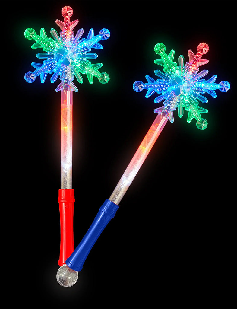 Star Snow Flake Shape Light Up Wand on Card