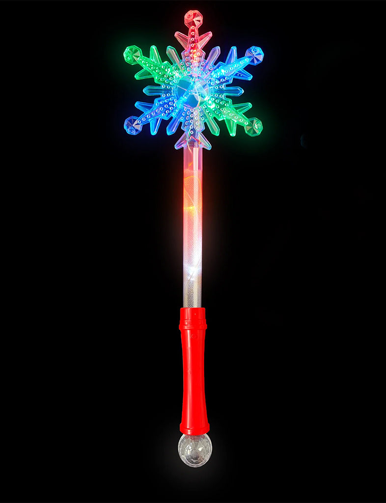 Star Snow Flake Shape Light Up Wand on Card