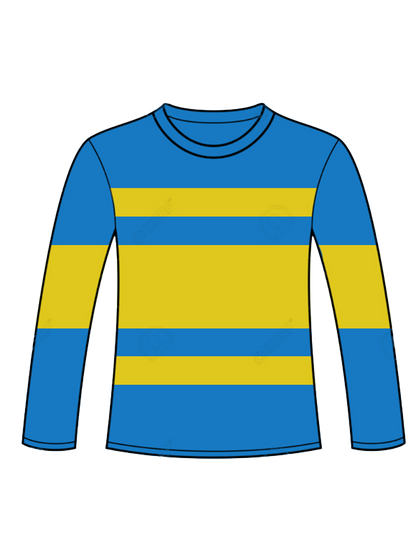 Children's Blue and Yellow Striped Top Long Sleeve T-shirt