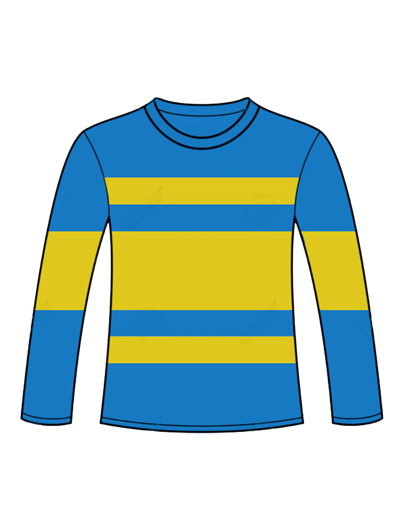 Children's Blue and Yellow Striped Top Long Sleeve T-shirt