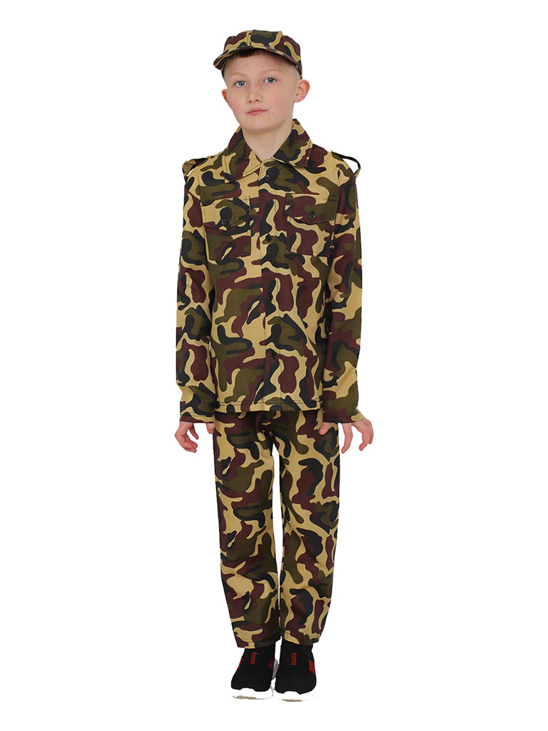 Wickedfun Camouflage Army Children's Costume