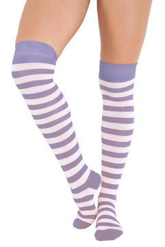 Striped Over The Knee Thigh High Socks