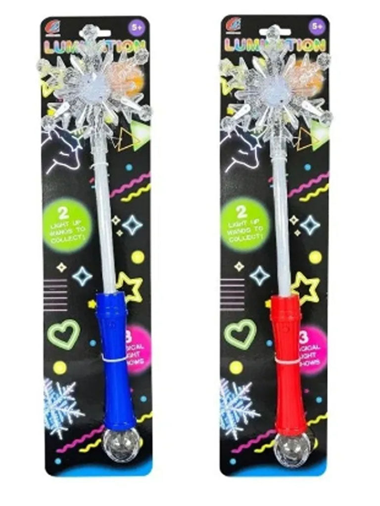 Star Snow Flake Shape Light Up Wand on Card