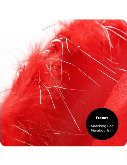 Ladies Tiara Cowgirl Hat with with Fluff Trim Marabou Trim red