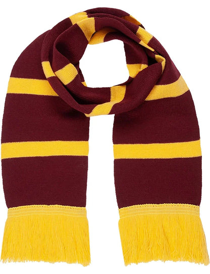 Maroon and yellow stripe wizard scarf