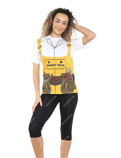 Women's Handy Man Yellow Printed T-Shirt