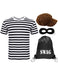 Kids 4Pcs Robber Costume Set– Striped Burglar Costume for Children's