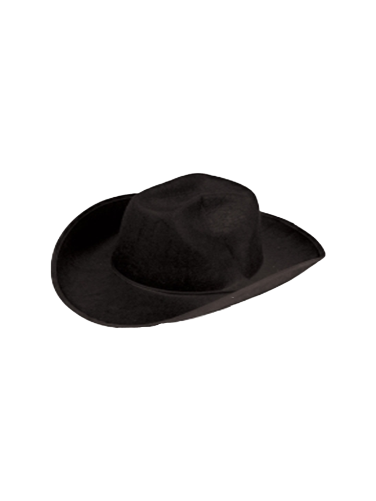 Adult Black Western Felt Cowboy Hat