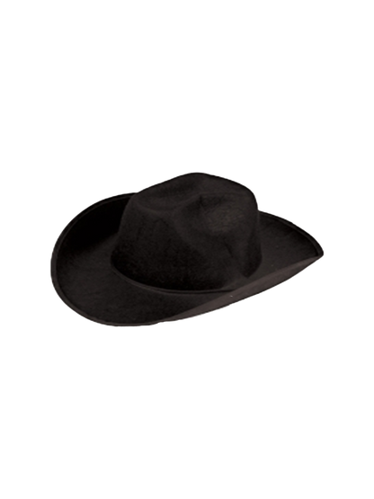 Adult Black Western Felt Cowboy Hat