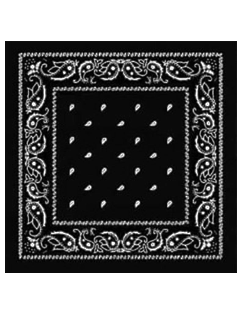 Unisex Paisley Printed Bandana black