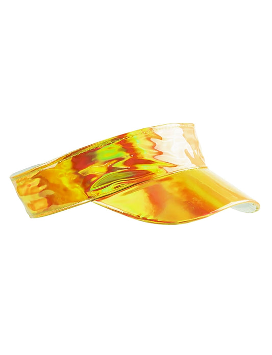 Adult Shiny Metallic Visor Baseball Hat gold