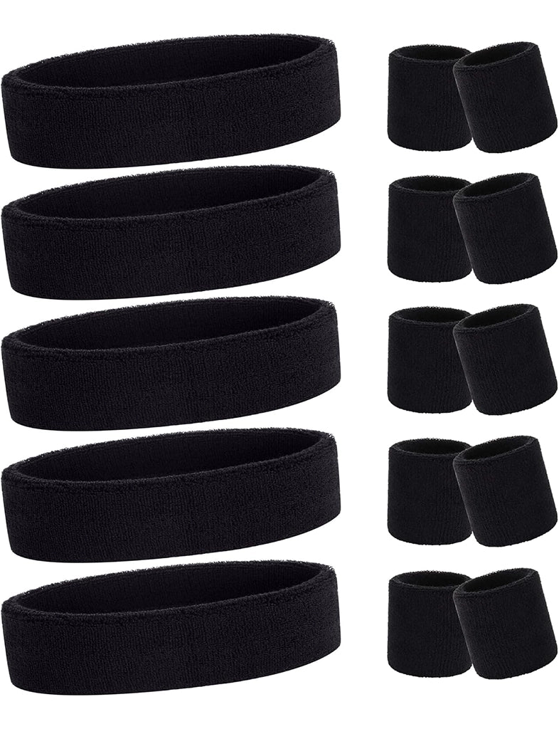 Ladies Gym Exercise Sports Neon Sweat Headband & Wristbands Set