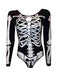 Women Skeleton Printed Full Sleeve Leotard
