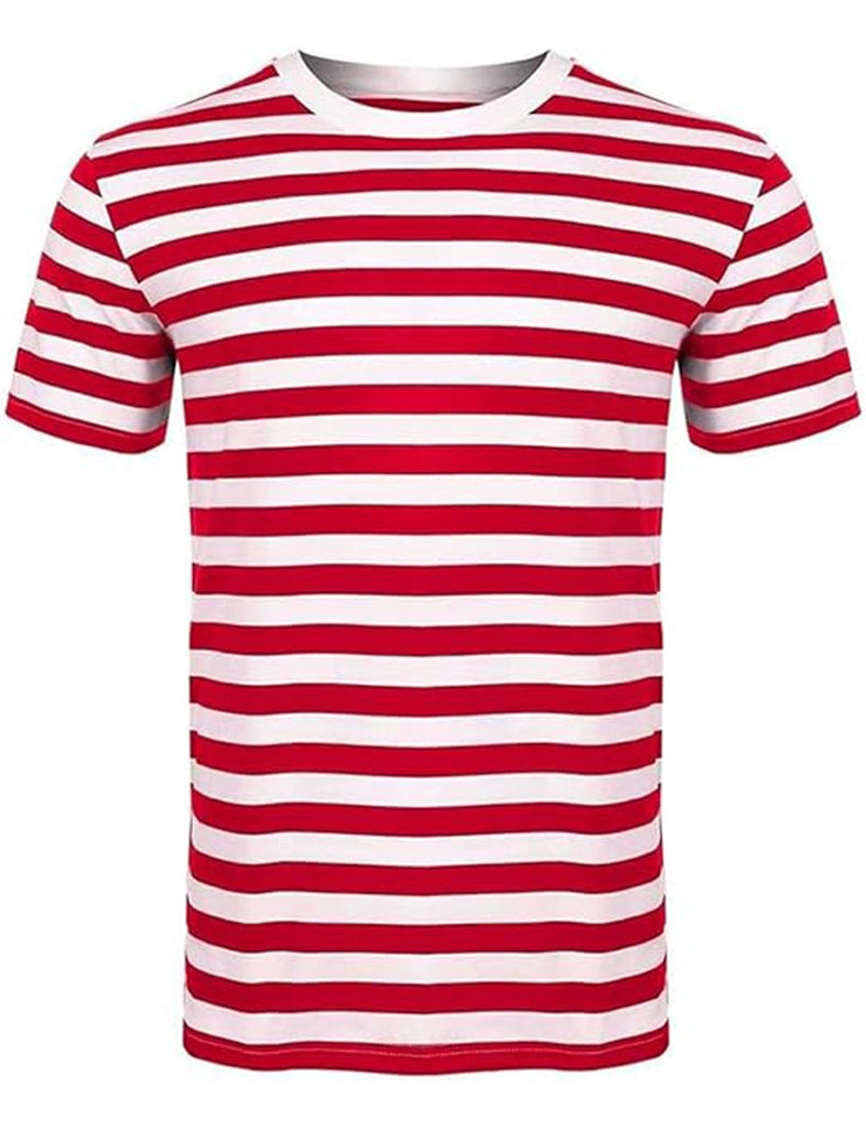 Women's Red and White Striped T-Shirt,