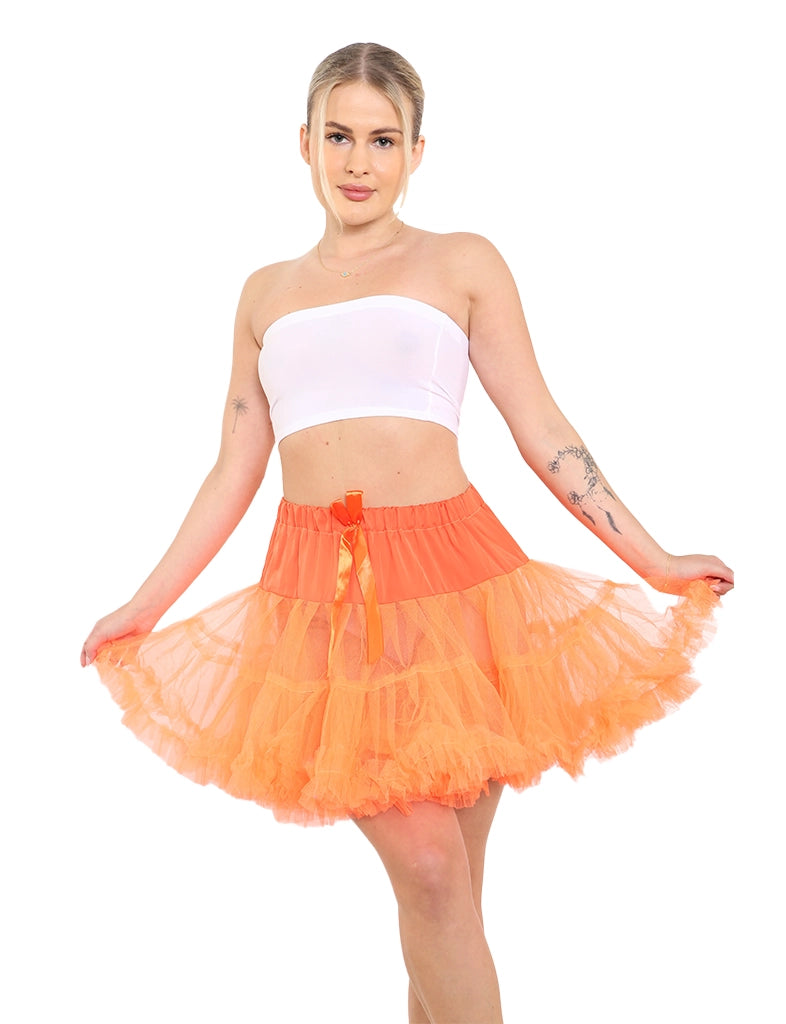 Ruffle Petticoat 3 Layered Tutu Skirt orange