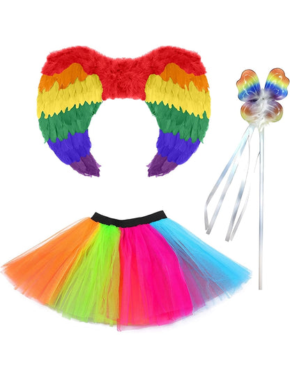 Ladies' 3-Piece Rainbow Pride Costume Set (X-Large)