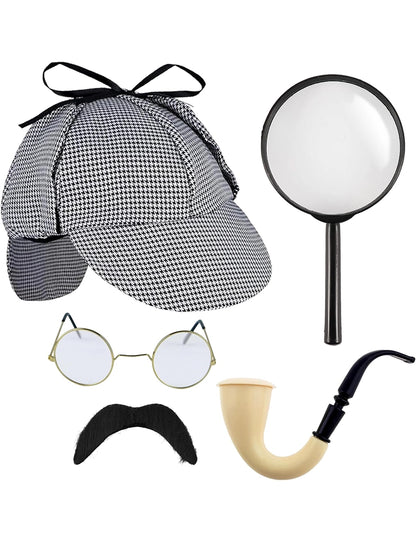 Adult 5-Piece Detective Costume Accessory Set