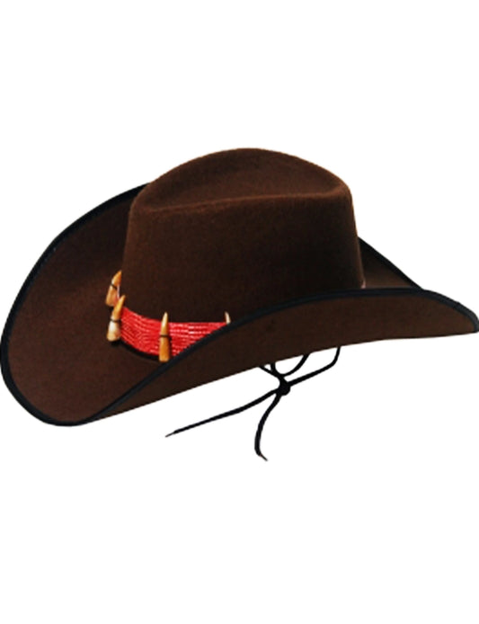 Adult Brown Cowboy Hat with Teeth