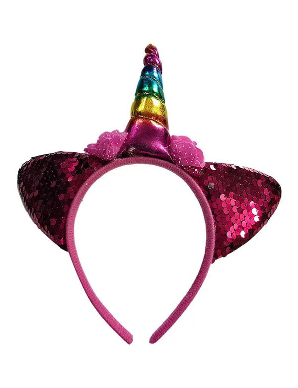 Ladies Unicorn Cat Ear Headband - thefancydress.co.uk