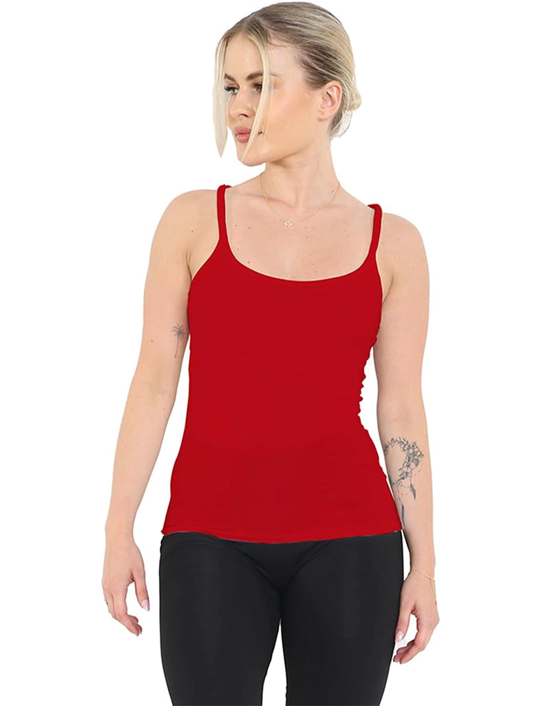 Cotton Red Vest Top