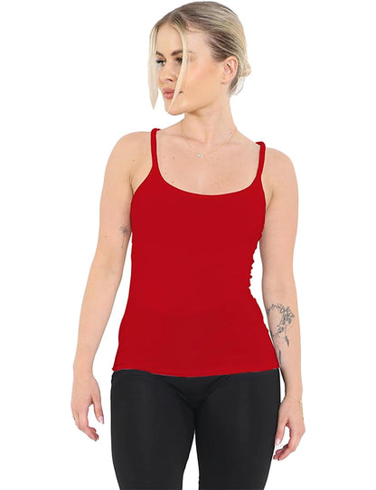 Cotton Red Vest Top