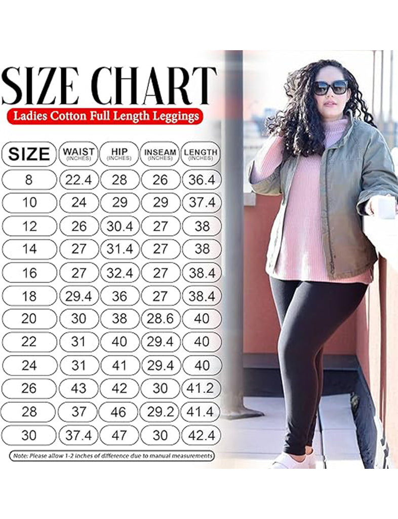 Women's Cotton Legging size chart