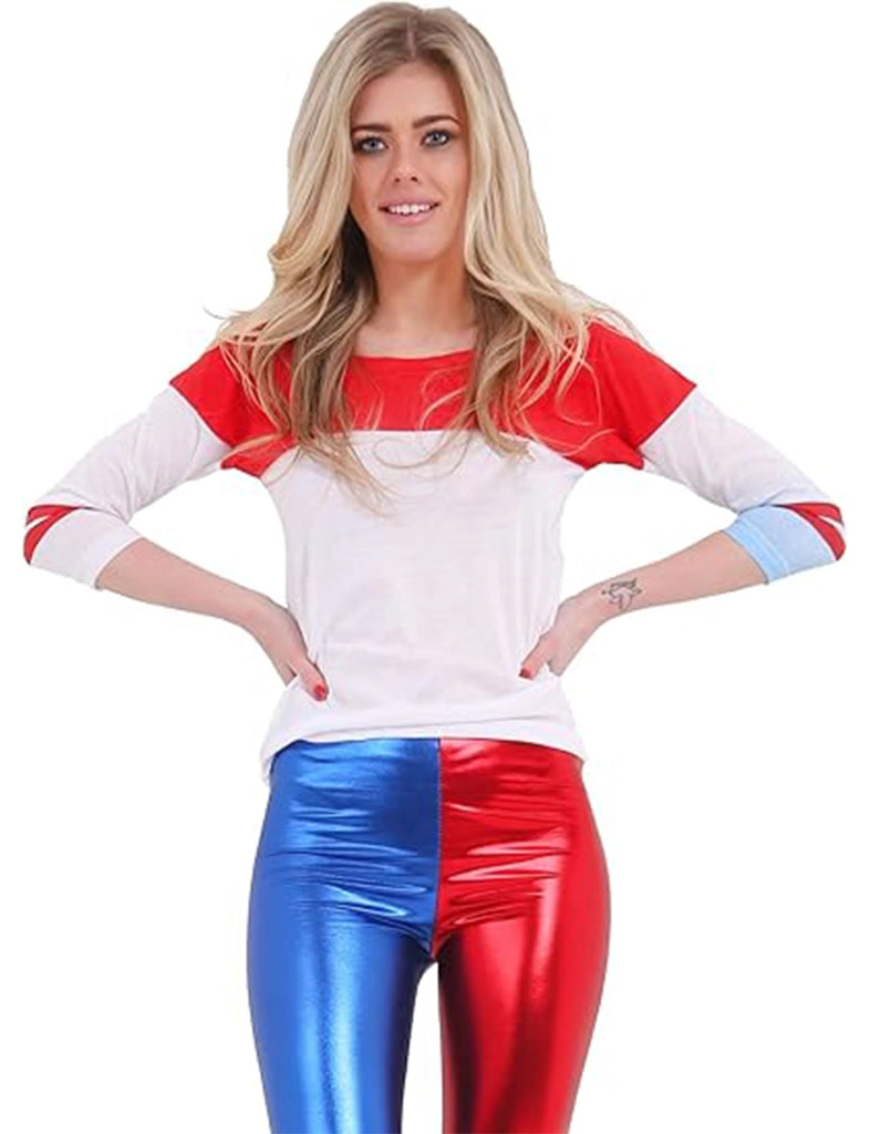 Ladies White Red Blue T-Shirt