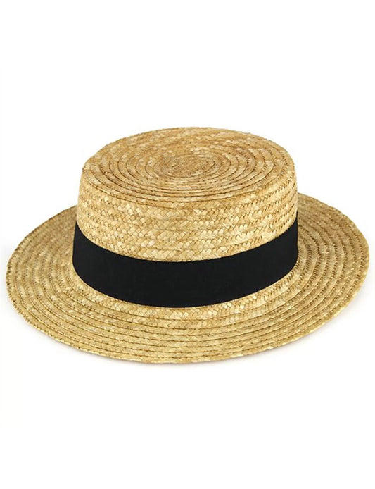 School Girl Straw Boater Hat