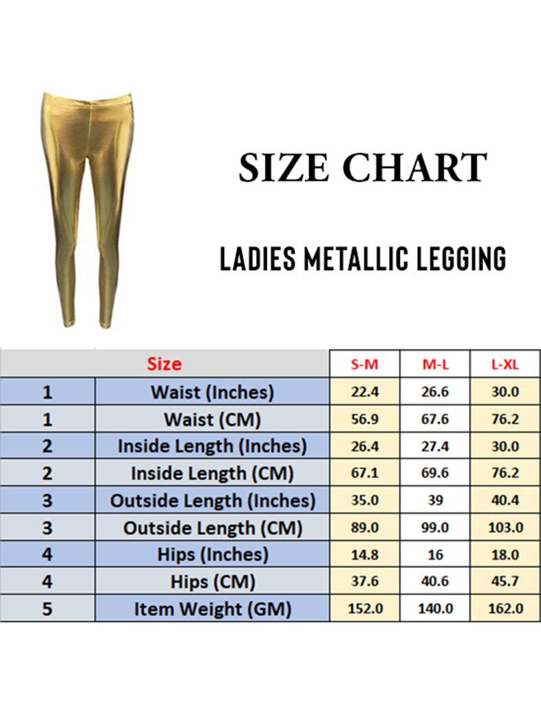 Adult Women's Luxury Shiny Metallic Leggings