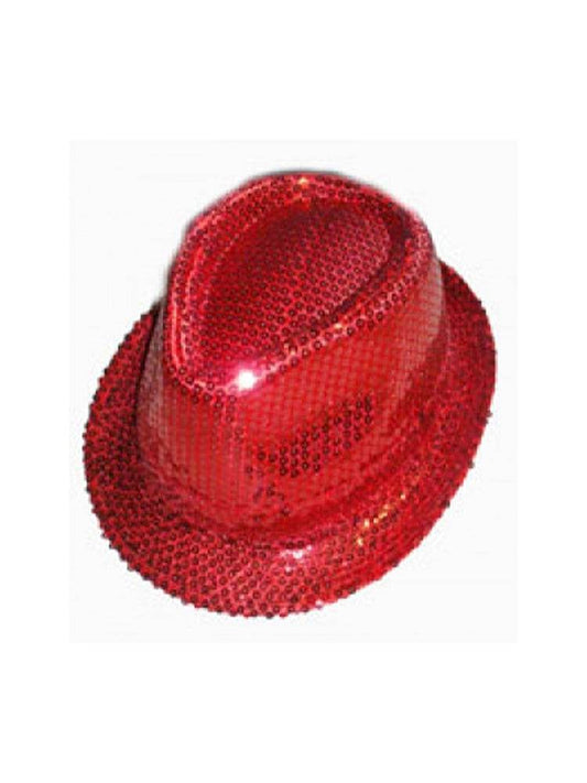 Red Sequin Gangster Hat - thefancydress.co.uk