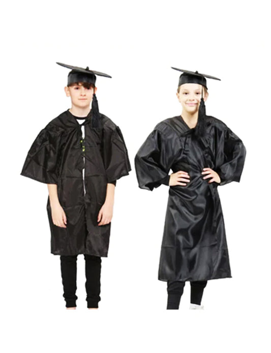 Girls Primary School Graduation Gown and Cap 2-Piece Set